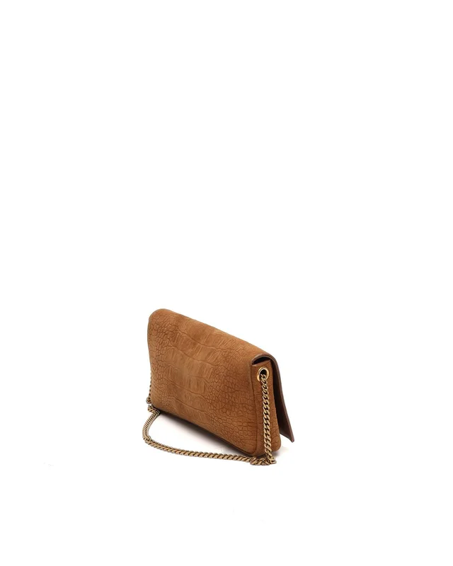 Saint Laurent Crocodile-Embossed Suede Kate Shoulder Bag in Suede from A Retro Tale, photo 3 of 11