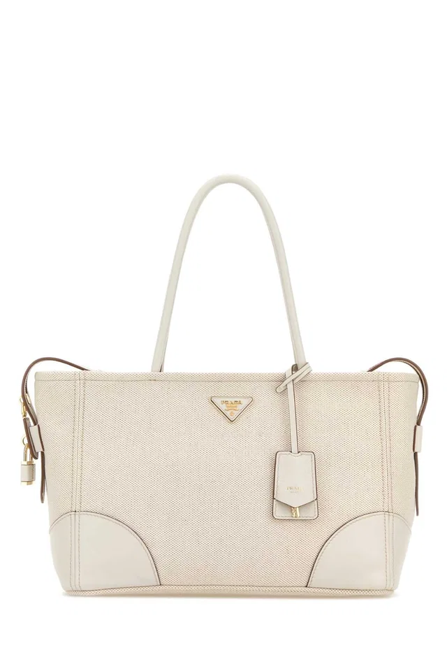 Prada Shopping Tote Bag — Beige in Beige Canvas from HEWI