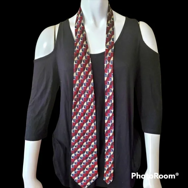 Ziggurat By Mulberry Red, Blue, Gray, & Black Silk Tie in blue|red Silk from Poshmark