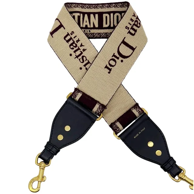 Dior Embroidered Canvas Shoulder Strap Burgundy in Burgundy Canvas from Dallas Designer Handbags