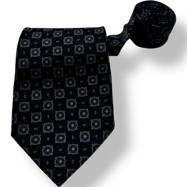 Etro Milano Navy Blue Purple Circle Silk Neck Tie Men's Size 3.75"X57" Italy in blue Silk from Poshmark