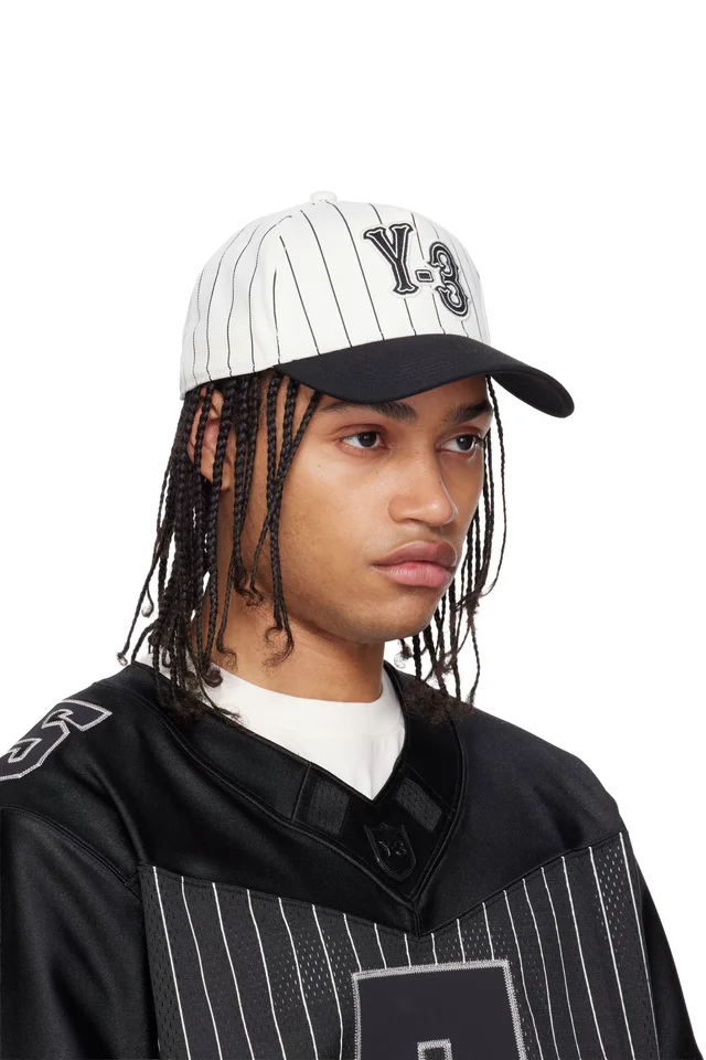 Y-3 Off-White Pinstripe Cap, photo 2 of 3 from SSENSE