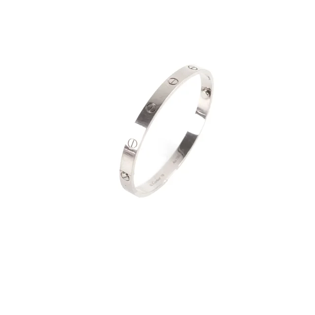 Cartier Love Bracelet Classic Model White Gold Size 19 in White from The Purse Affair