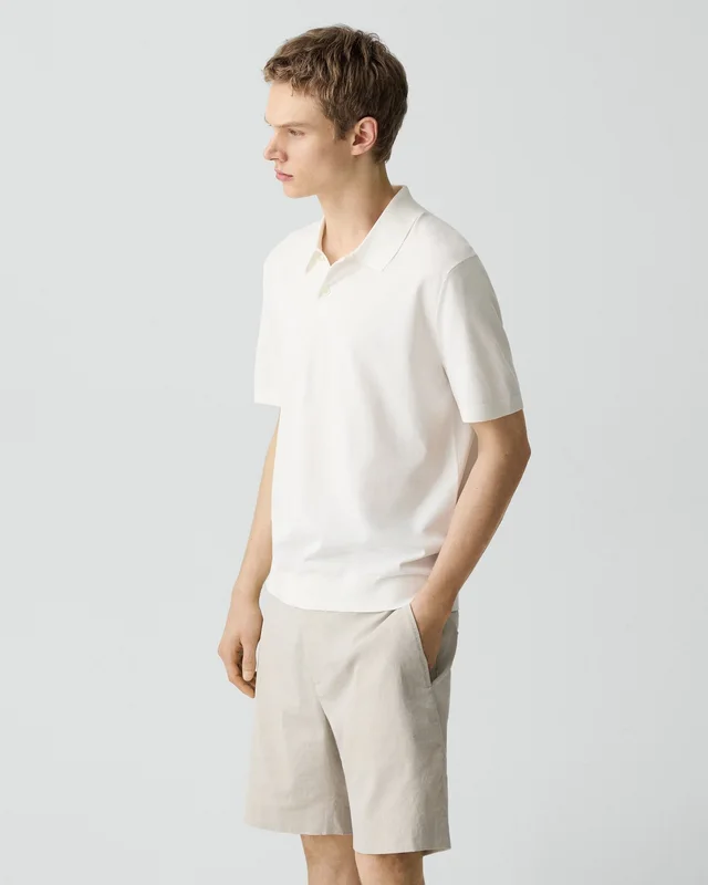 Theory Soris Polo Shirt in Light Bilen in WHITE 62% Viscose, 38% Polyester; Exclusive Of Elastic, photo 2 of 10 from Theory