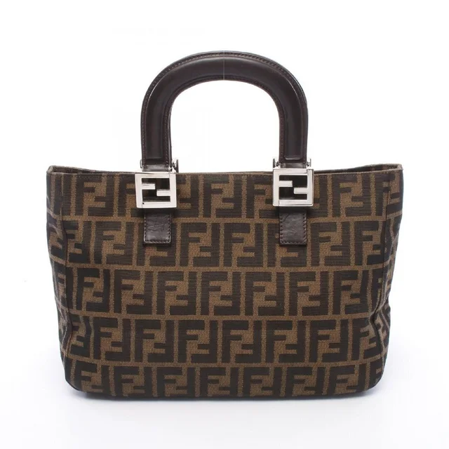 Fendi Zucca Tote Bag Canvas Brown in red|brown Canvas from Poshmark
