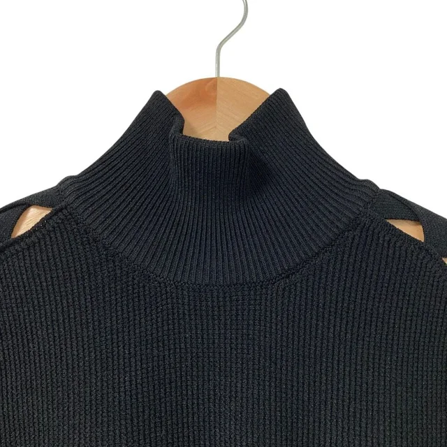 Alaïa Cross Sleeve Turtleneck Knit Fit And Flare Dress from LuxUness, photo 2 of 2