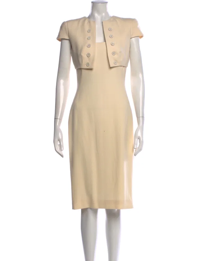 Alexander McQueen Virgin Wool Knee-Length Dress in Wool from The RealReal