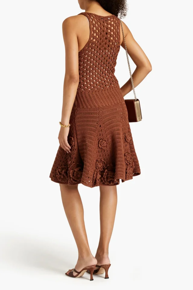 Valentino Garavani Crocheted Cotton Floral Appliqué Dress, photo 3 of 4 from THE OUTNET