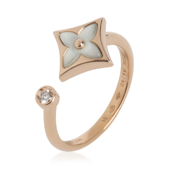 Louis Vuitton Rose Gold Mother Of Pearl And Diamond Blossom Ring 18k in Pink from HEWI, photo 2 of 5