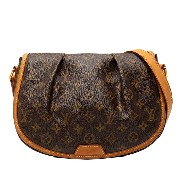 Brown Louis Vuitton Monogram Menilmontant PM Crossbody Bag in Brown Coated canvas from Designer Revival