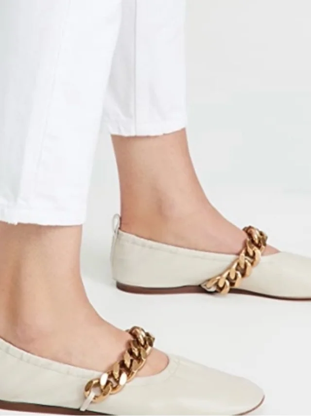 Stella McCartney Falabella Chain-Accent Ballet Flats in gold|pink from Poshmark