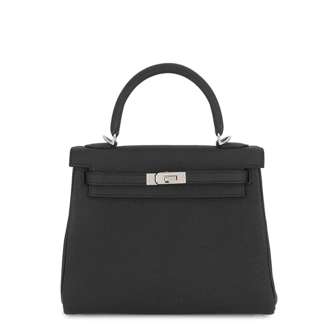 Hermès Kelly Retourne Black Togo Leather Size 25 in Black Togo leather from GALLERY RARE