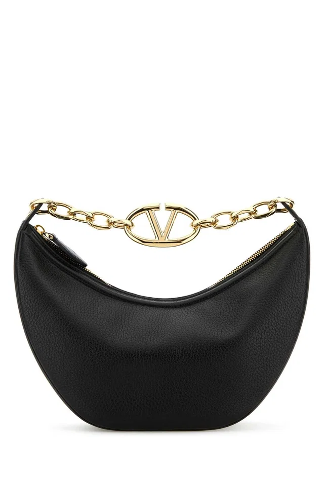 Valentino Garavani Hobo Bag — Black in Black Nappa leather from HEWI