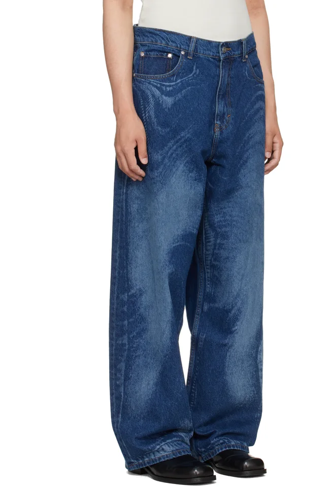CAMPERLAB Blue Distorted Laser Loose Fit Jeans, photo 2 of 4 from SSENSE