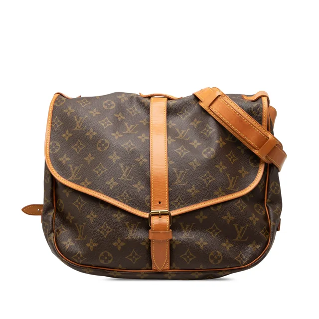 Brown Louis Vuitton Monogram Saumur 35 Crossbody Bag in Brown Coated canvas from Designer Revival