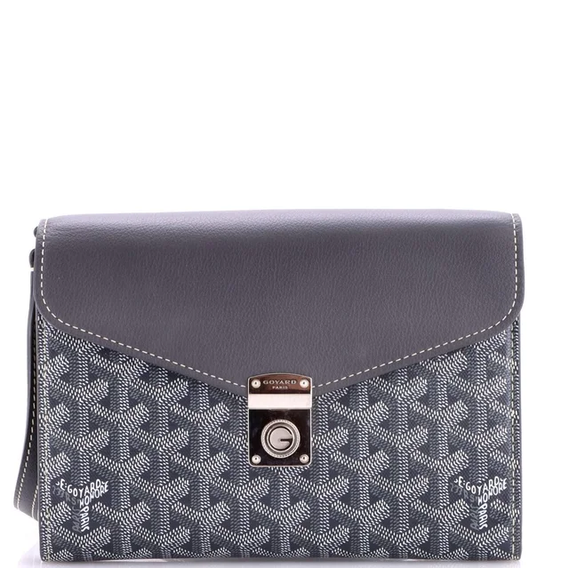Goyard Chypre Wallet On Strap Coated Canvas With Leather in gray Coated canvas from Poshmark