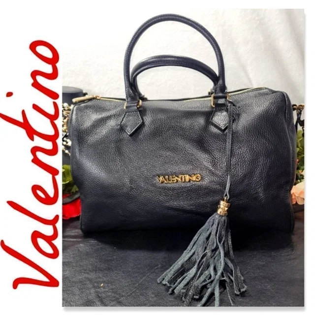 Valentino Garavani Tonia Genuine Leather Boston Bag With Dust Bag in gold|black Leather from Poshmark