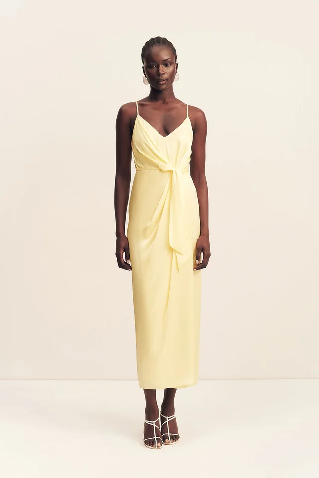 Shona Joy LUMIERE TIE FRONT MIDI DRESS - GOLDEN HOUR from Shona Joy, photo 1 of 1