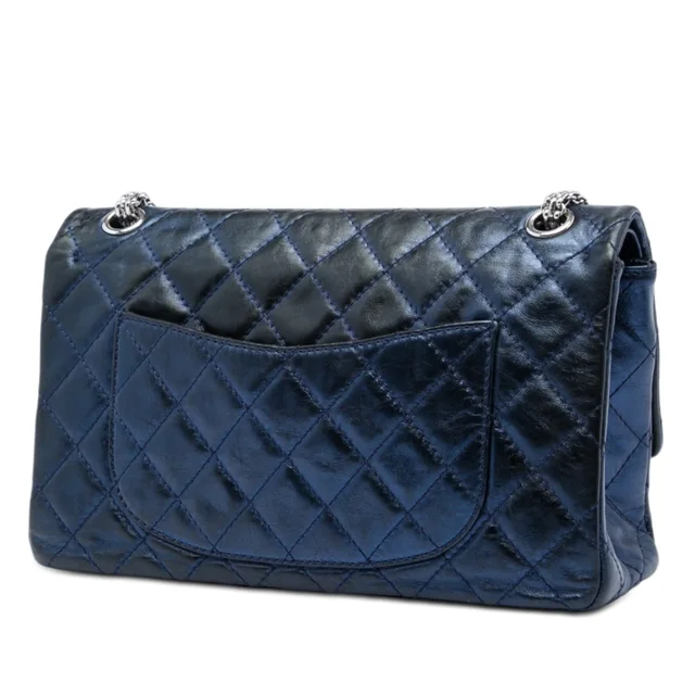 Blue Chanel Quilted Aged Calfskin Reissue 2.55 Double Flap 226 Shoulder Bag in Blue Calfskin from Designer Revival, photo 2 of 2