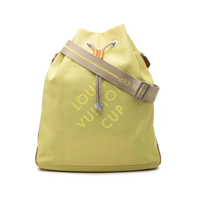 Green Louis Vuitton Damier Geant LV Cup Volunteer Bucket Bag in Green Canvas from Designer Revival