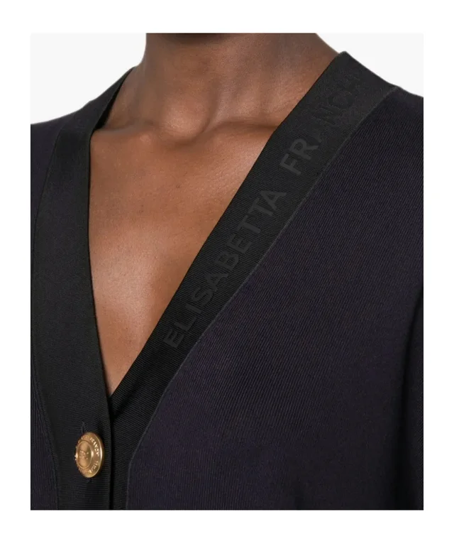 Elisabetta Franchi Buttoned Slogan Cardigan, photo 4 of 5 from SENSER