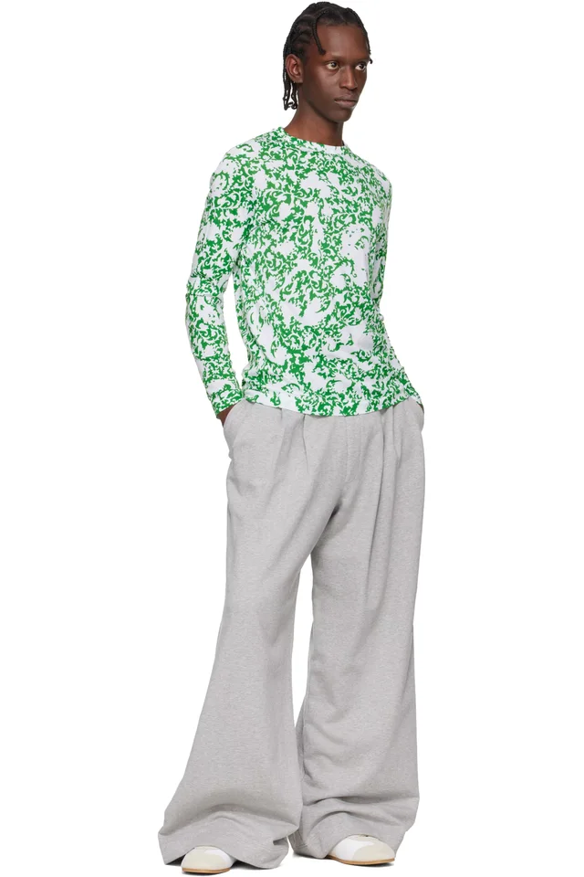 Dries Van Noten Green & White Floral T-shirt, photo 4 of 4 from SSENSE
