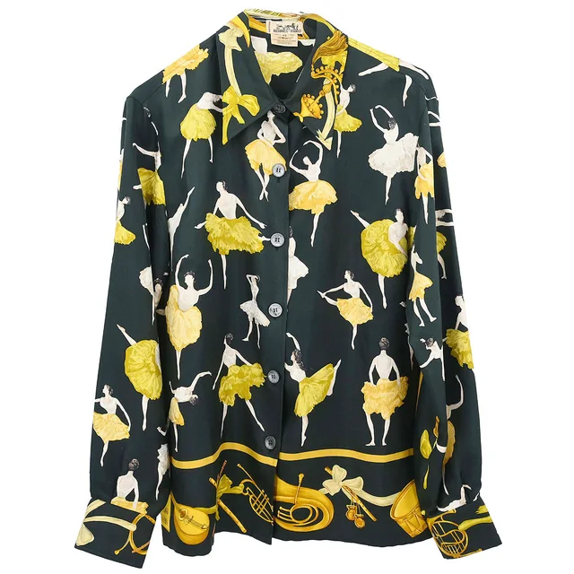 Hermès Silk Shirt La Danse Ballerinas #40 in Silk from AMORE Vintage Tokyo