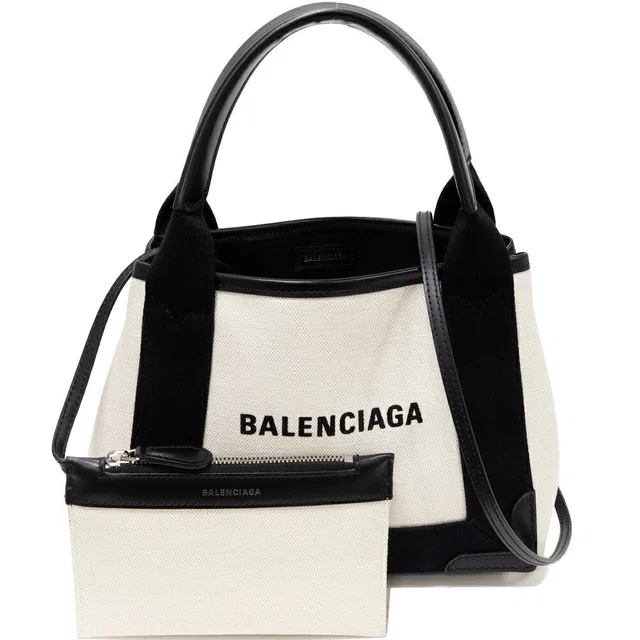 Balenciaga Canvas Calf Navy Cabas 2way Bag 390346 in Navy Canvas from LuxUness