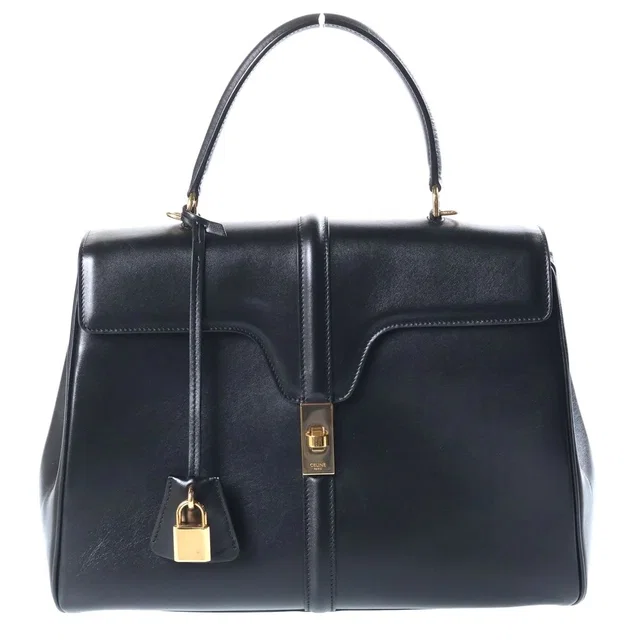 Celine 16 Seize Medium 2-Way Shoulder Bag Black Calfskin in Black Calfskin from The Reluxe