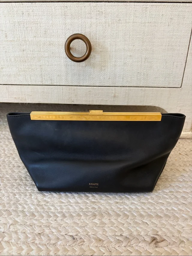 Khaite Aimee Black Leather Envelope Clutch in black Leather from Poshmark