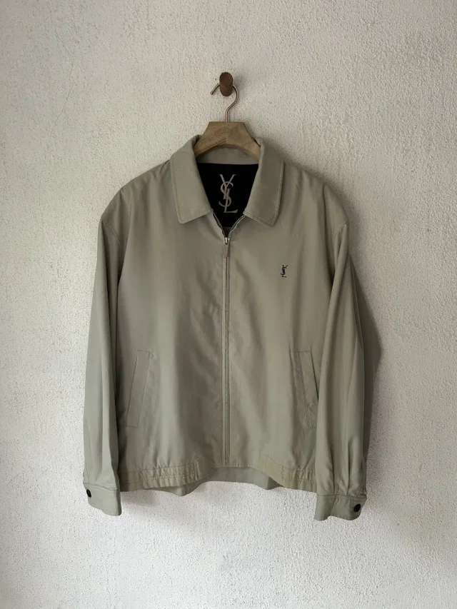 Vintage Jacket YSL Jacket in Beige, Men's (Size XL) in white|neutral from Grailed