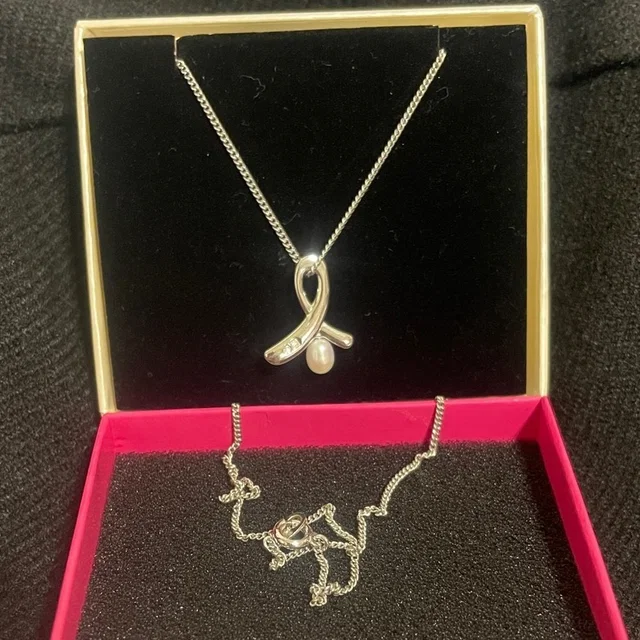 Tasaki Elegant Silver With Pearl Pendant Necklace in silver|gray from Poshmark