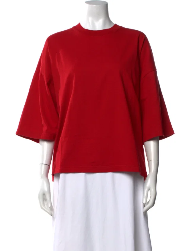 The Row 'Issi' Crew Neck T-Shirt in red from The RealReal