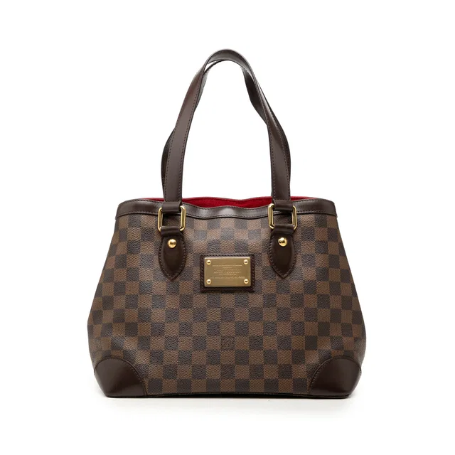 Brown Louis Vuitton Damier Ebene Hampstead PM Tote Bag in Brown Canvas from Designer Revival