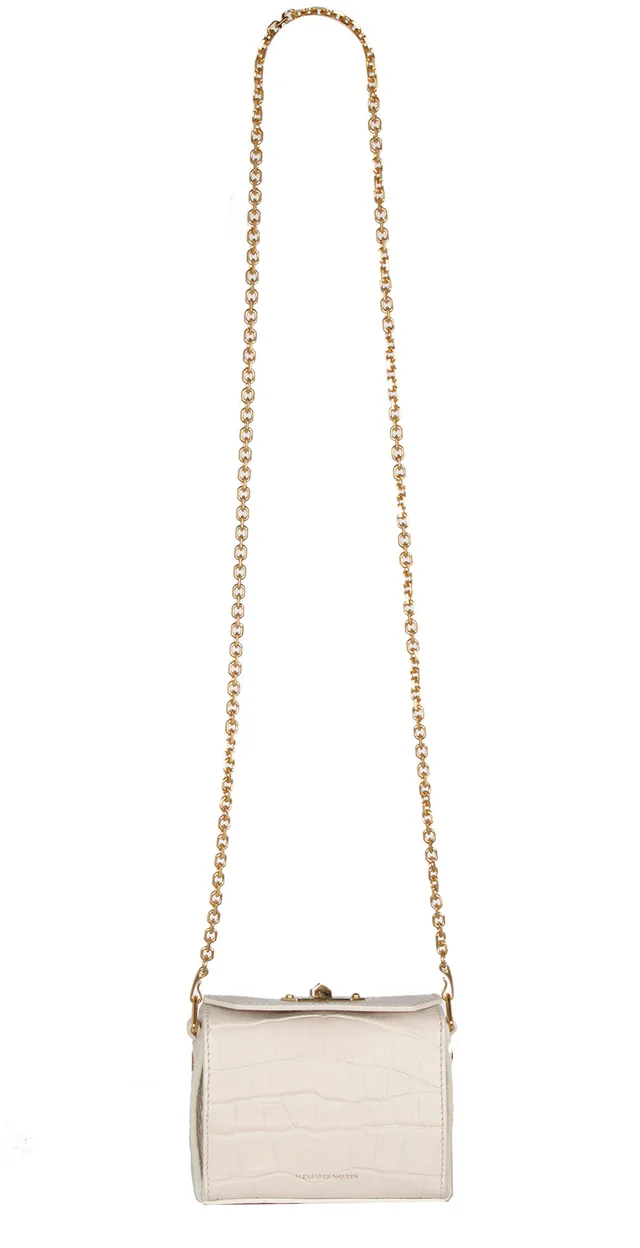 Alexander McQueen Box Bag Nano Croc, Bone/Gold from Cultstatus, photo 1 of 1