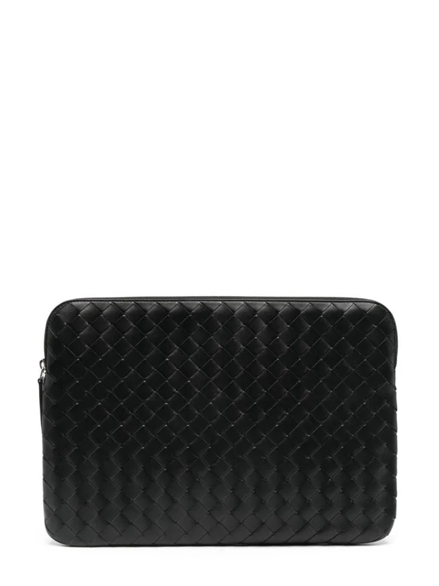 Bottega Veneta Clutch — Black Calf Leather in Black Calfskin from HEWI