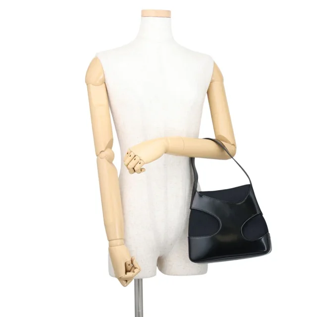 Ferragamo Cutout Handbag Black213487 Patent Leather Canvas in Patent leather from GALLERY RARE, photo 4 of 14