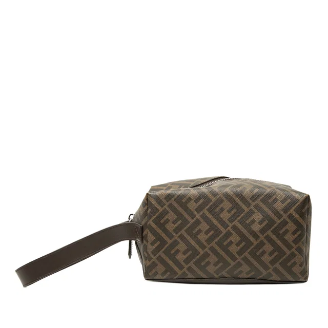 Brown Fendi Zucca Canvas Toiletry Case Clutch Bag in Brown Canvas from Designer Revival