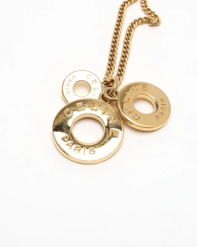 Celine Circle Logo Necklace in Silk from A Retro Tale, photo 3 of 3