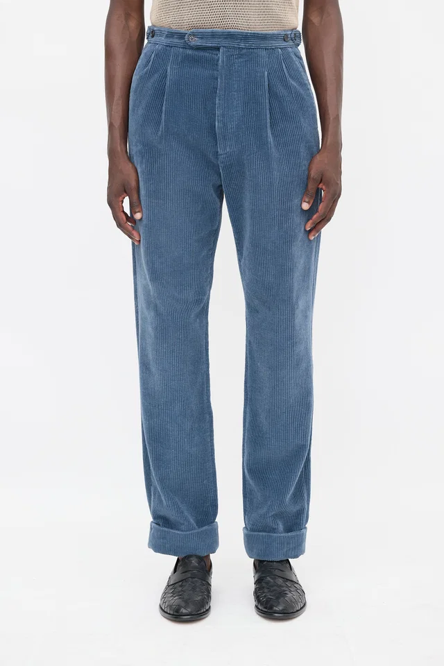 Gucci Corduroy Straight Leg Trouser in Leather from VSP Consignment