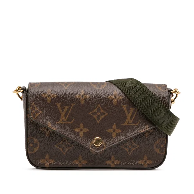 Brown Louis Vuitton Monogram Felicie Strap And Go Crossbody Bag in Brown Coated canvas from Designer Revival