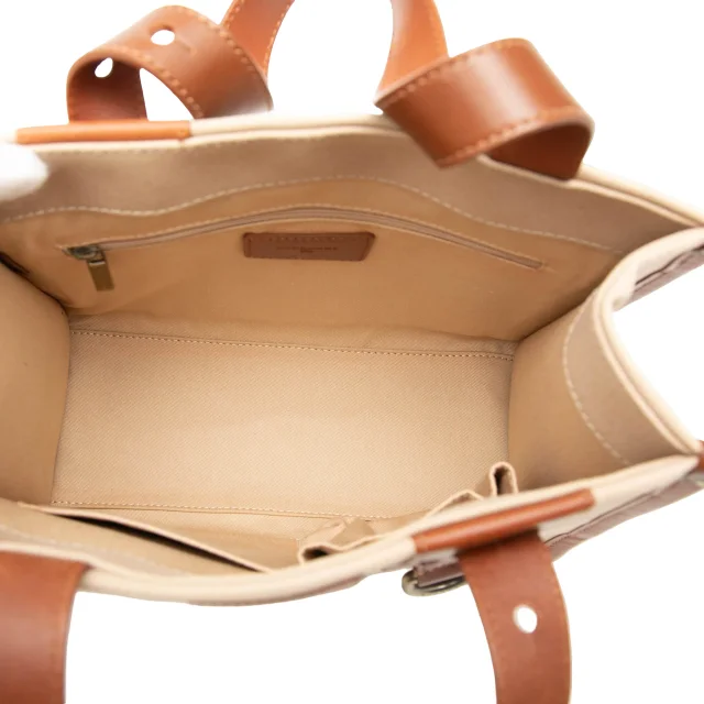 Beige Burberry Canvas Tote in Beige Canvas from Designer Revival, photo 4 of 6