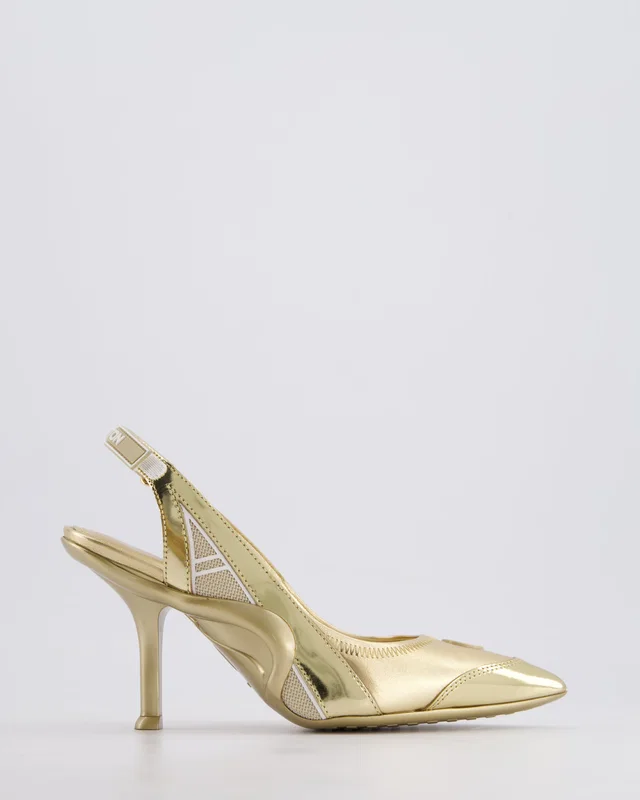 Louis Vuitton Metallic Gold Archlight Slingback Heels With Logo Details Size EU 37 in Gold from Sellier
