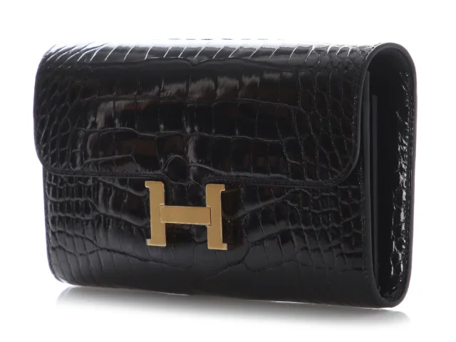Hermès Black Shiny Alligator Constance To Go in Black Crocodile from Ann's Fabulous Finds, photo 3 of 10