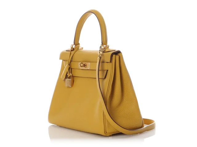 Hermès Jaune Ambre Togo Kelly 28 in Yellow Togo leather from Ann's Fabulous Finds, photo 3 of 11