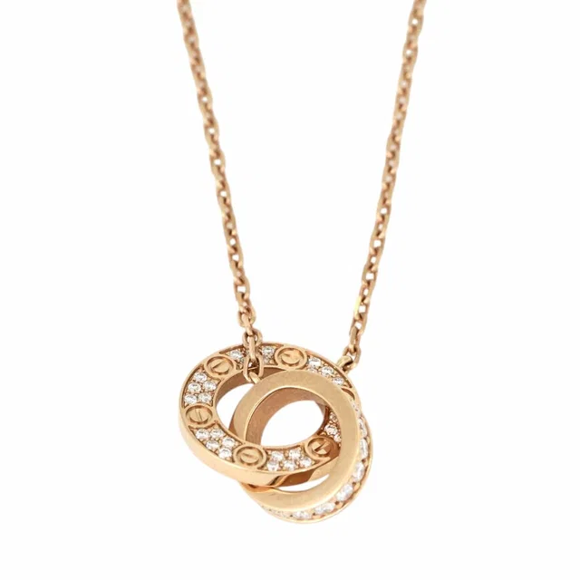Cartier Love Necklace Diamond in Rose Gold in Pink from Luxury Promise