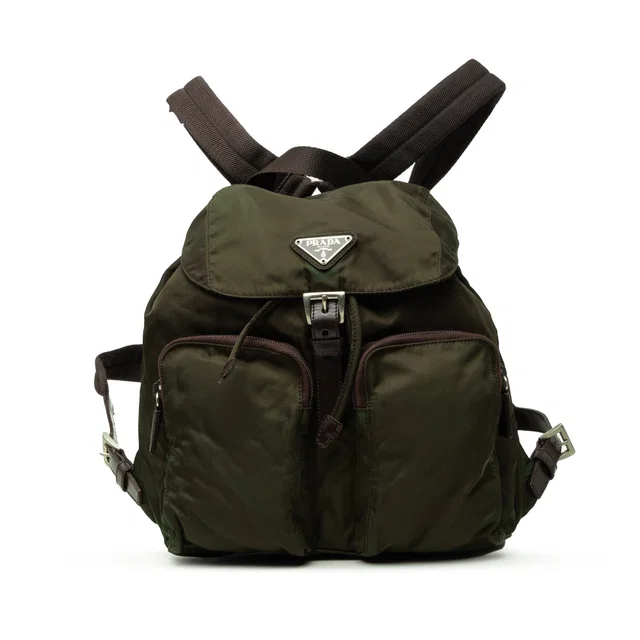 Brown Prada Tessuto Backpack in Brown Nylon from Designer Revival