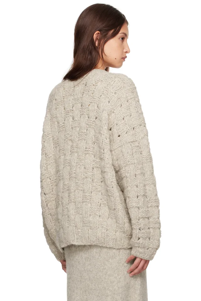 Lauren Manoogian Gray Handknit Interlace Sweater, photo 3 of 4 from SSENSE