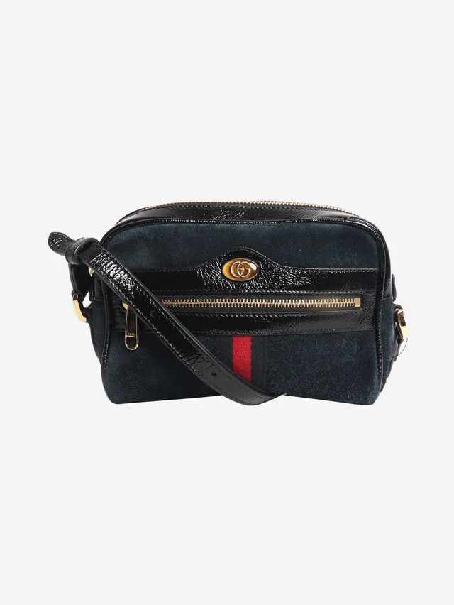 Gucci Navy suede Ophidia crossbody bag in Navy Suede from Sign of the Times