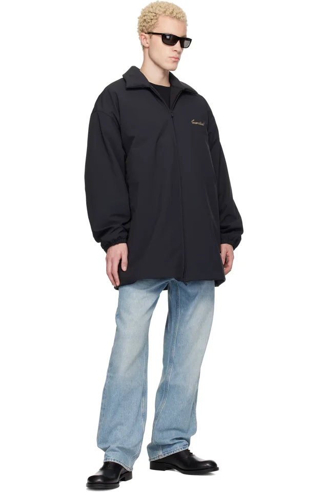 Fear of God ESSENTIALS Black Signature Filled Barn Jacket, photo 4 of 4 from SSENSE